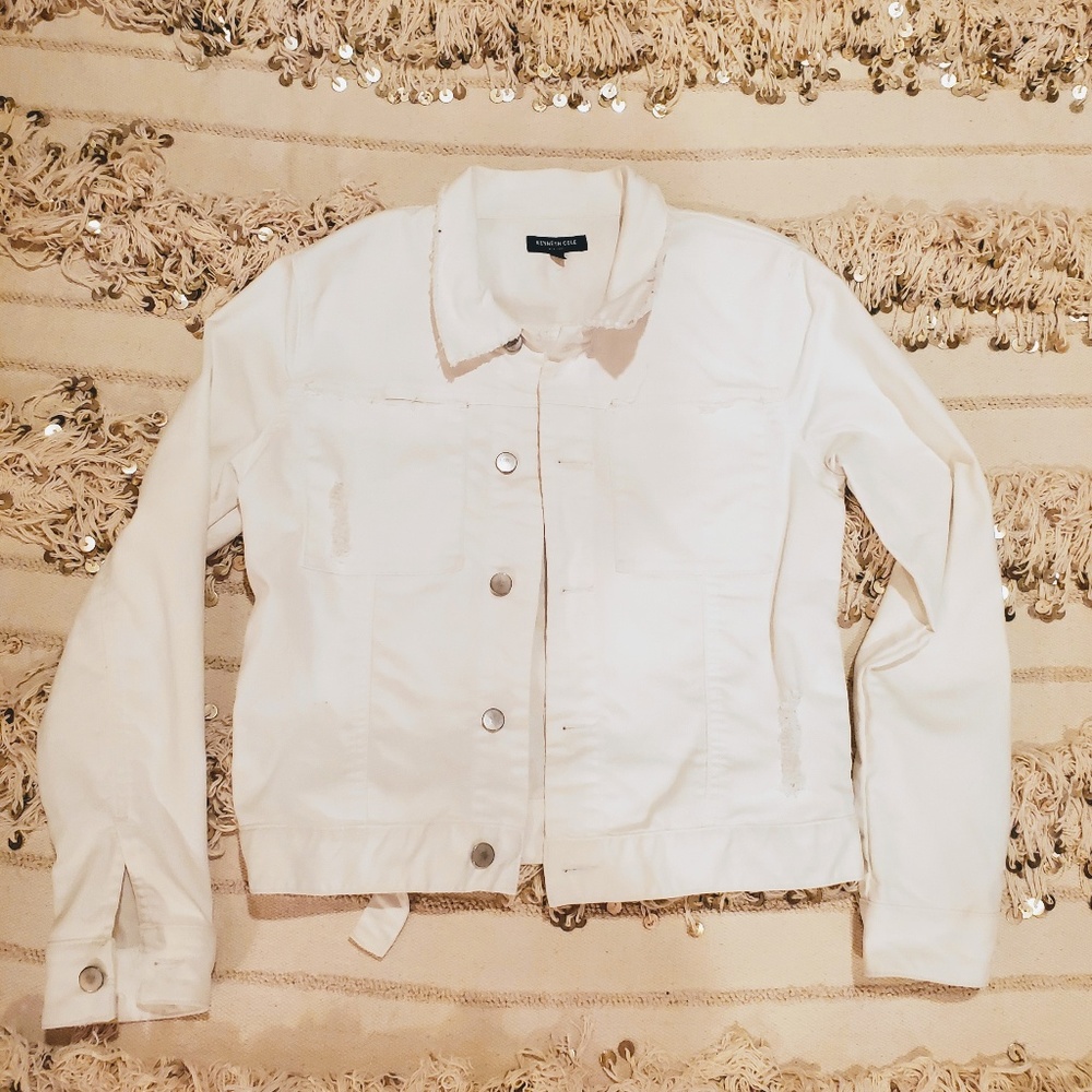 !!!! SOLD !!! Kenneth Cole White Denim Jacket